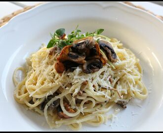 Vegetarisk Carbonara med svamp