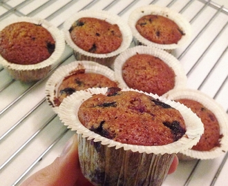 Nyttiga, glutenfria och asgoda(!) blåbär- och vaniljmuffins