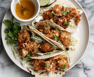 Coconut Shrimp Tacos with Habanero Lime Butter