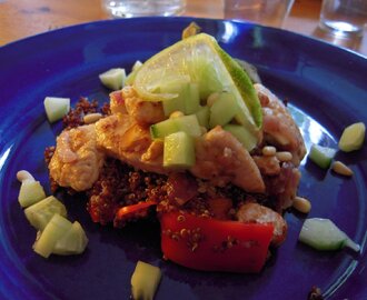Lime & sesammarinerad kyckling med röd quinoa