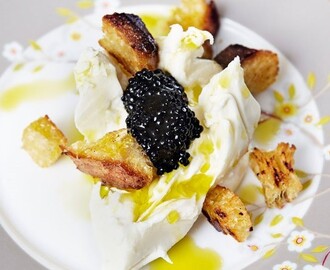 Burrata med Balsamico caviar..SÅ GOTT