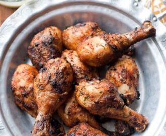 Grilled Moroccan Chicken and Garlic Sauce