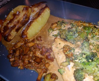 Kycklingfilé med broccoli- och osttäcke