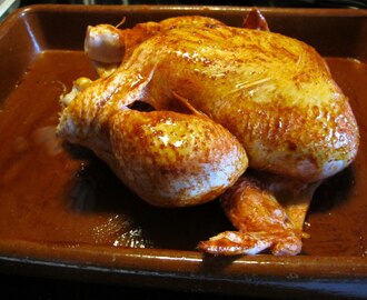 Helstekt kyckling med vitlök och lime