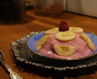 Pumpa mugcake med hallonfrosting & banan!