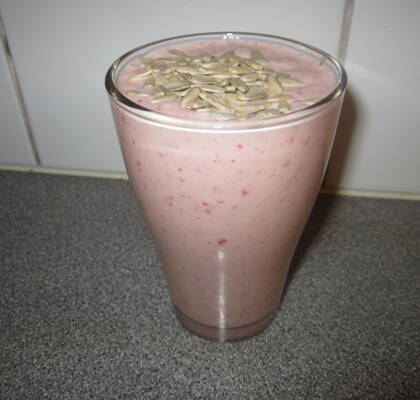 Hallon- och banansmoothie