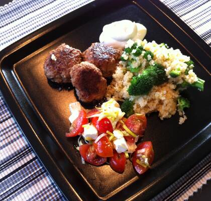 Heta chilibiffar med quinoa och broccoli