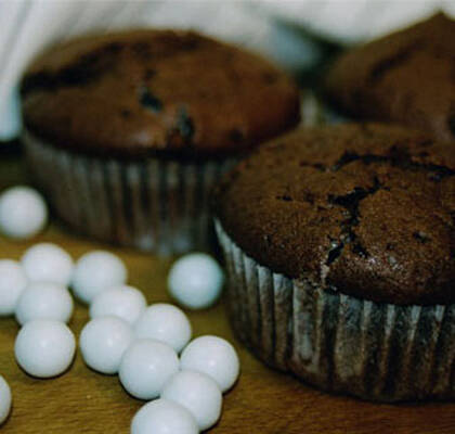 Chokladmuffins med Marianne-kulor