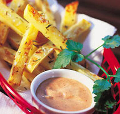 Hemmagjorda French Fries med hot dippsås
