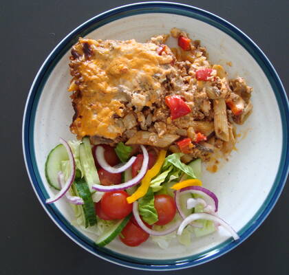 Pasta och köttfärslåda