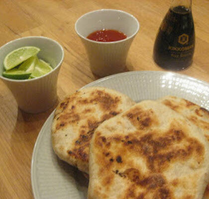 Sher ping pannkakor med lime, soya och sweet chilisås