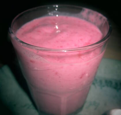 Iskall hallonsmoothie