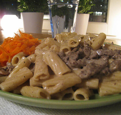 Lövbiff med pasta - Recept 