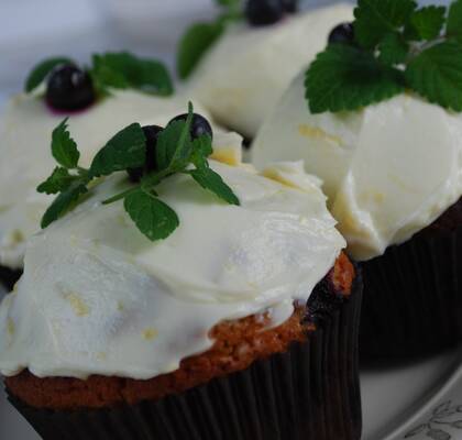 Blåbärsmuffins med icing