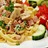 Cambozolaost- och skinksås med paprika, lök och champinjoner till pasta - tagliatelle till exempel...