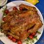 Helstekt kyckling fylld med färska örter, lök & vitlök