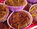 chokladmuffins med ingredienser som gör kroppen glad