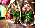 Grilled Steak Tacos with Cilantro Chimichurri Sauce