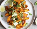 Spiced Butternut Wedges with Avocado Lime Mayo
