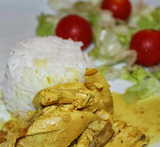 grillad kyckling med ris och currysås