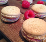 hindbær macarons