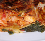 lasagne med kylling og spinat