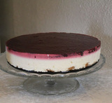 cheesecake uden husblas med hindbær