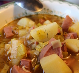 purjolök och potatissoppa