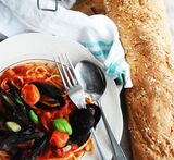 musslor tomatsås