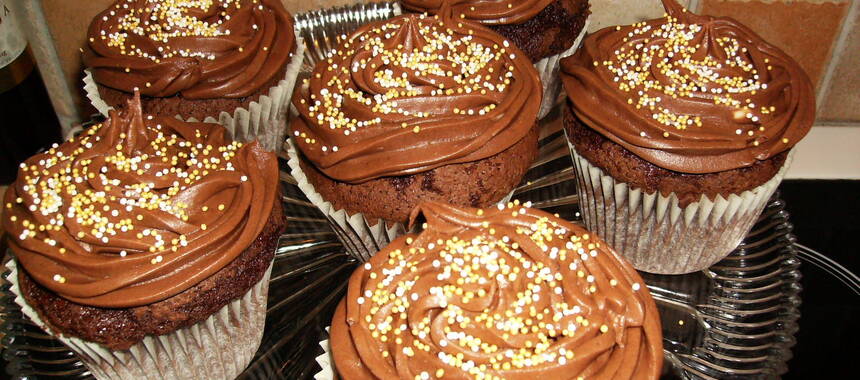 American cupcakes med chokladfrosting