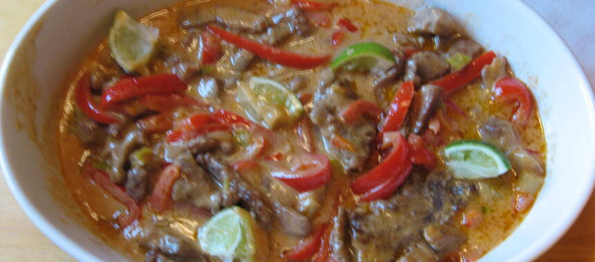 Fläskkarré med röd curry