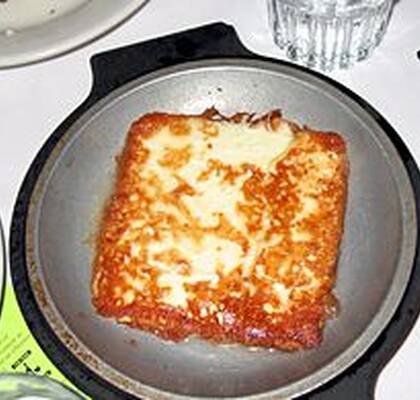 Grekisk stekt ost (Saganáki)