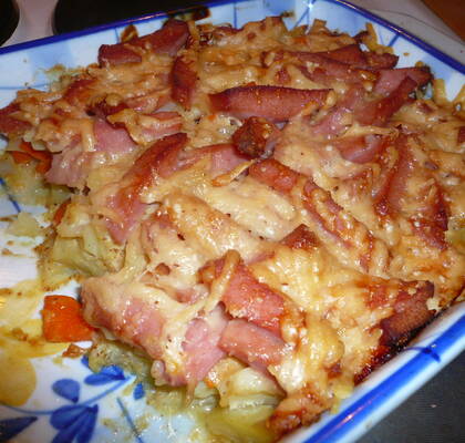 Smulans senapsrotsaker med korv/bacon och parmesan