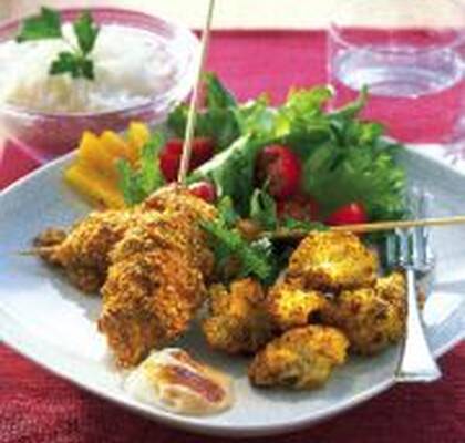 Curry- och morotspanerad kyckling med indisk blomkål