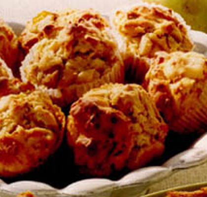 Päronmuffins med ostsmak och solrosfrön