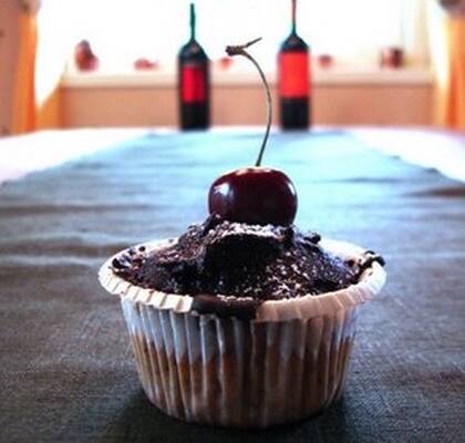 Cherry chocolate cayenne cupcakes