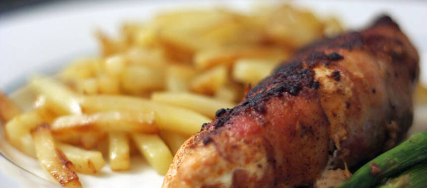 Cremefylld kycklingfilé inlindad i bacon