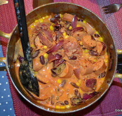 Korv- och böngryta med curry