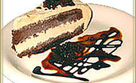 Frozen choklate mousse cake with espresso