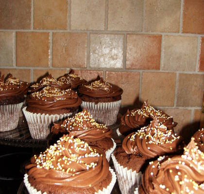 American cupcakes med chokladfrosting