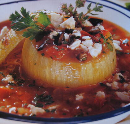 Mustig löksoppa med tomat
