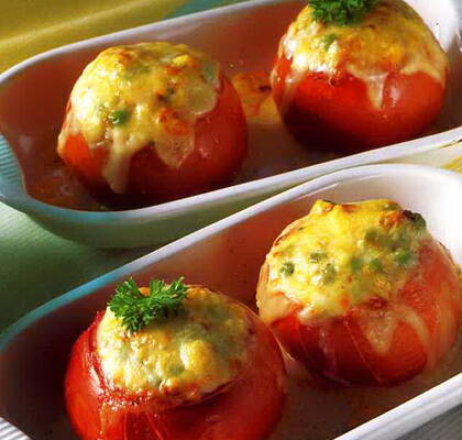 Skink- och örtfyllda tomater