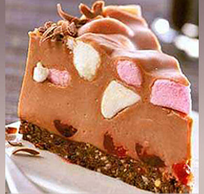 Fryst Rocky Road Cheesecake