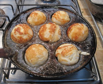 Oldemors æbleskiver med gær og kærnemælk