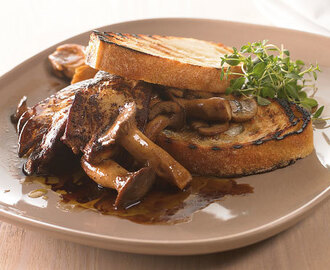 Svampe toast med foie gras