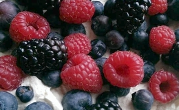 Sommer kage med marengs og blåbær hindbær jordbær