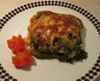 Porre/spinat lasagne