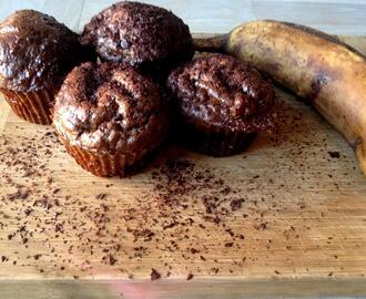 Sunde chokolade & banan muffins: Sukkerfri september!