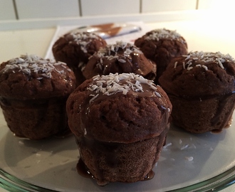 Fedtfattige fyldte proteinmuffins med vanilje og banan