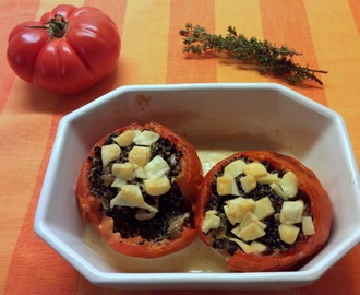 Fyldte tomater med svampe og quinoa